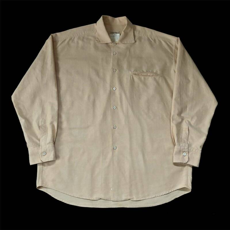 90s Romeo Gigli Cotton Oxford Open Collar Shirt Wide Spread Collar 90年代 ロメオジリ オックスフォード オープンカラーシャツ