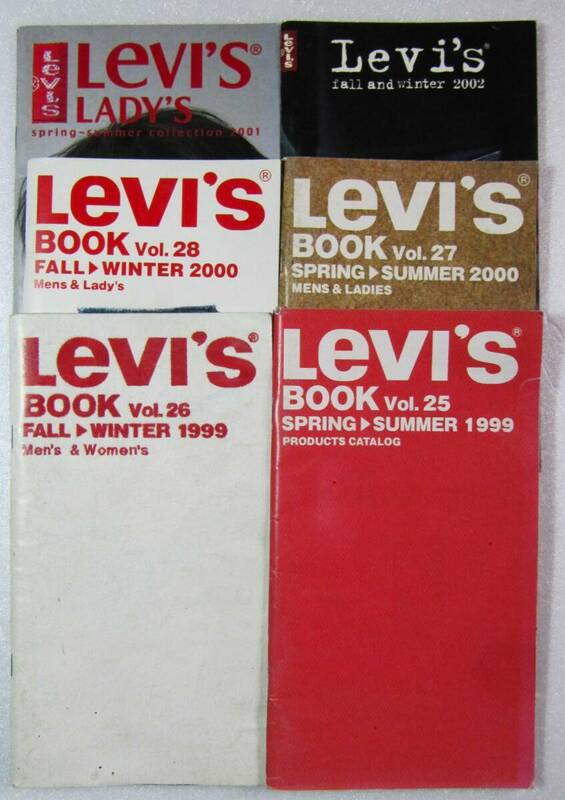 リーバイス　Levi’s BOOK PRODUCTS CATALOG Vol.25・26（1999）・Vol.27・28（2000）・F＆W（2002）・LADY’S S＆S（2001）カタログ全6冊 