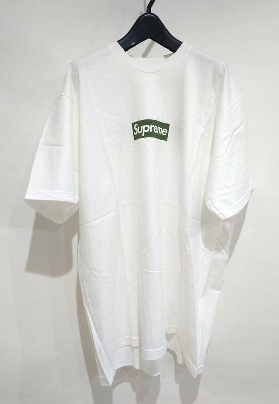 新品 21AW Supreme シュプリーム Berlin Box Logo Tee ボックス ロゴ Tシャツ 半袖 バックプリント ホワイト XL Y-
