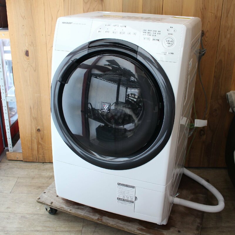 704)SHARP 洗濯7.0kg 乾燥3.5kg 2022年製 ドラム式洗濯機 ES-S7G-WR ヒーターセンサー乾燥 右開き おしゃれ着コース シャープ 7kg 洗濯