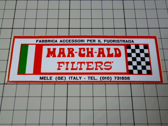 正規品 MAR-CH-ALD FILTERS ステッカー 当時物 です(124×41mm) MARCHALD 