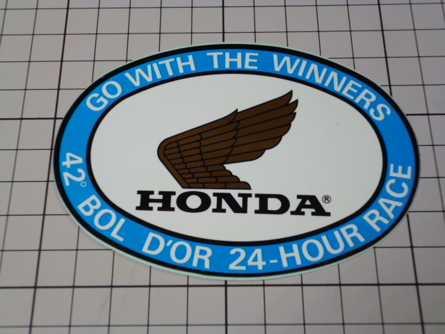 正規品 HONDA GO WITH THE WINNERS 42° BOLD'OR 24-HOUR RACE ステッカー 当時物 です(105×73mm) 70年代 ビンテージ ホンダ ボルドール