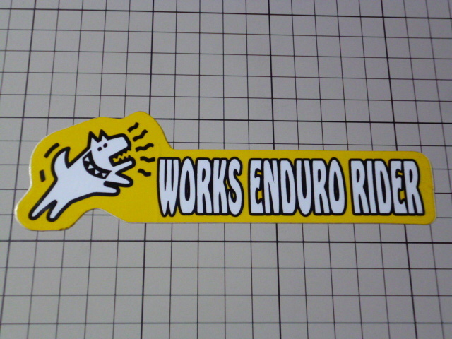 希少 WORKS ENDURO RIDER ステッカー 当時物 です(黄色/161×49mm) ワークス エンデューロ ライダー