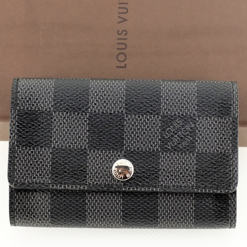 【新品同様】LOUIS VUITTON ルイヴィトン ミュルティクレ 6 ダミエ グラフィット N62662 キーケース6本