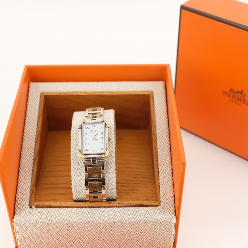 HERMES エルメス クロアジュール SSxGP レディース腕時計 CR1.220 箱付 ※電池交換済