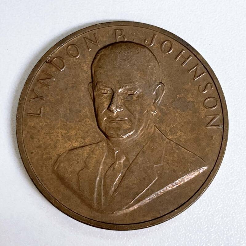 1965年　リンドン・ベインズ・ジョンソン　大統領就任記念　銅メダル　コイン　中古　現状渡し