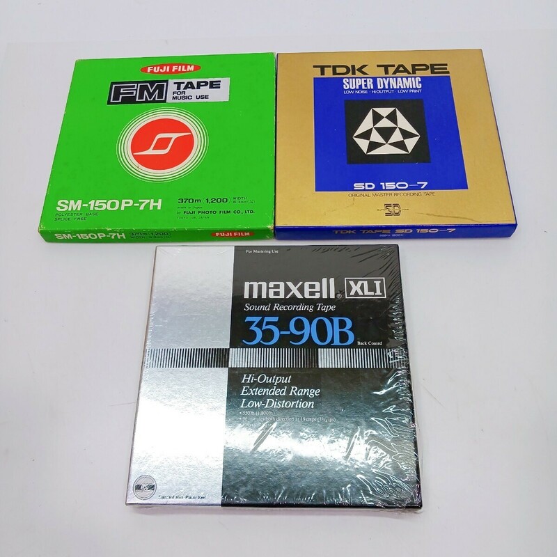 maxell fuji film TDK オープンリールテープ 35-90B SD150-7 SM-150P-7H 3本セット マクセル フジフィルム 