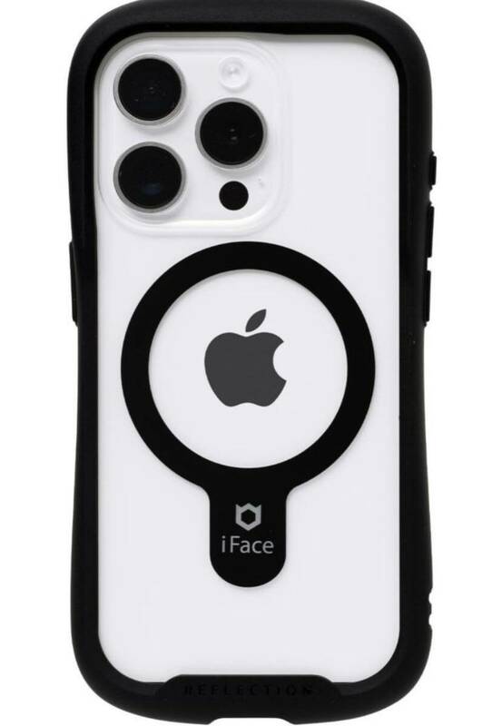 未使用 保管品 iFace Reflection Magnetic iPhone 15 Pro MAX ケース MagSafe 対応 クリア 強化ガラス ブラック