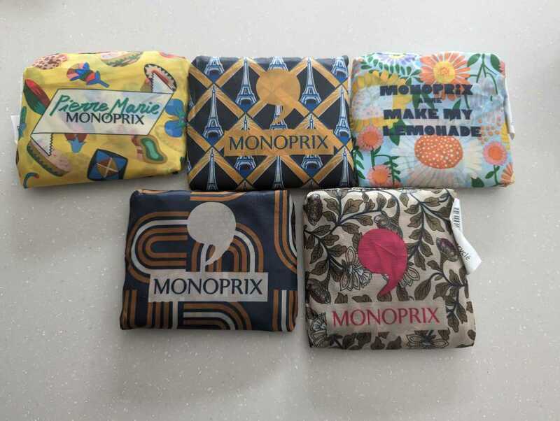 新品★フランス★モノプリエコバック★MONOPRIX★色々柄あり★落札後にどの柄がご希望かご連絡ください