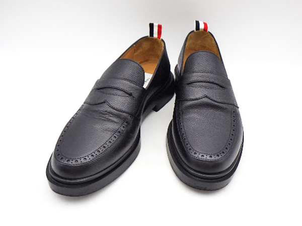 THOM BROWNE トムブラウン レザー ローファー ブラック 黒 革靴 靴 シューズ US9(約27.0cm) メンズ 美品