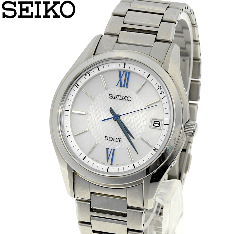 SEIKO セイコー ドルチェ 7B24-0BM0 ソーラー メンズ腕時計 シルバー【A02460】