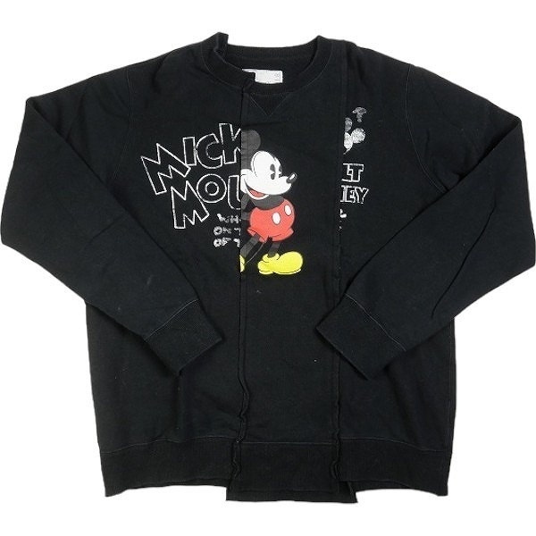 sacai サカイ ×Disney Mickey Sweatshirt Black 再構築クルーネックスウェット 黒 Size 【4】 【中古品-良い】 20793455