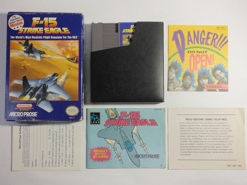 NES (北米版ファミコン) F-15 STRIKE EAGLE 箱説ハガキあり