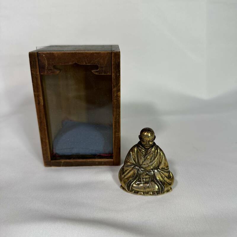 弘法大師 立像 銅像 仏像 仏具 ブロンズ像 仏教美術 伝統工芸 工芸美術 (RJ-094)