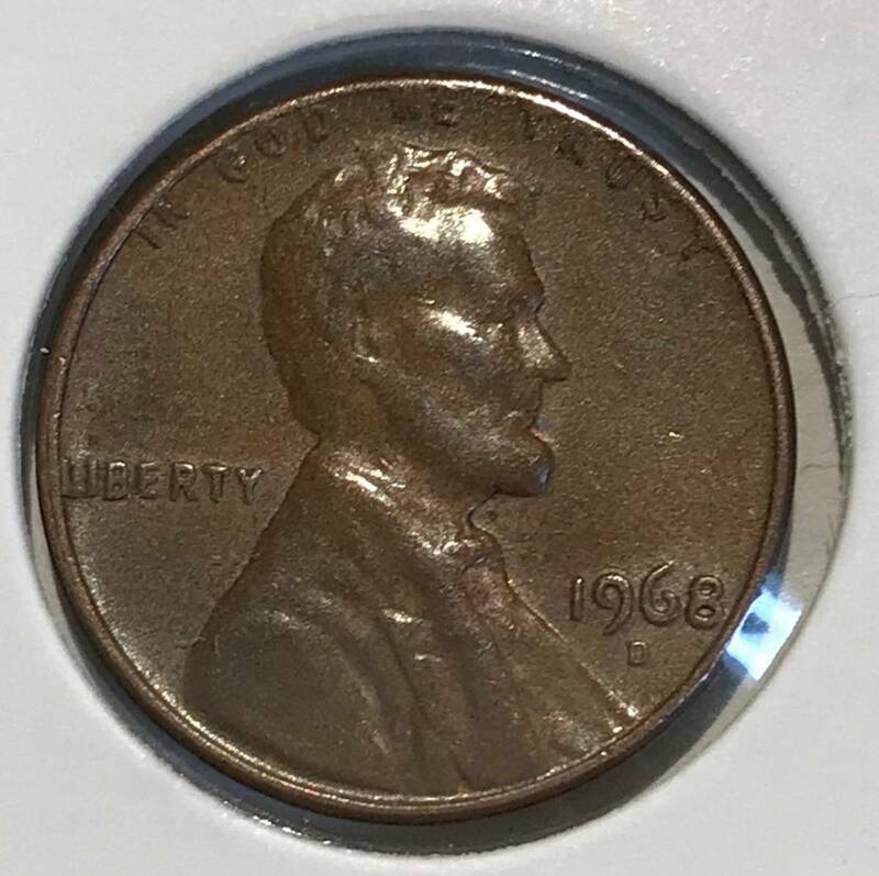 ★アメリカ・コイン 1968年・1セント銅貨(D)★ペニー