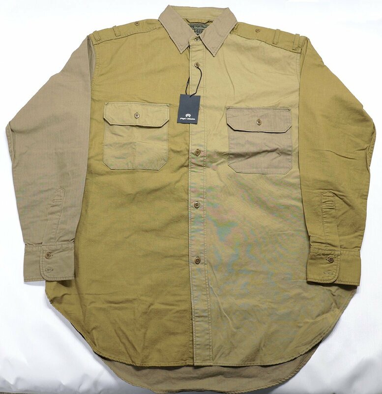 Nigel Cabourn (ナイジェルケーボン) 40's ARMY MIX SHIRT / アーミーミックスシャツ #8040-00-10004 未使用品 カーキ size 48
