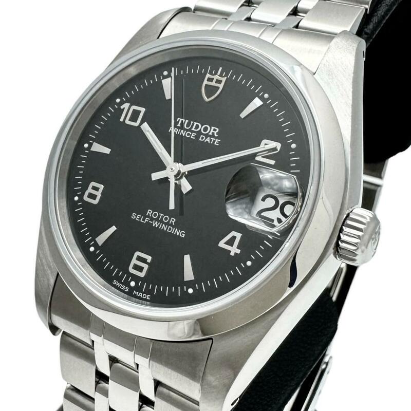 TUDOR/チュードル プリンスデイト 74000 ギャラ付き 腕時計 ステンレススチール 自動巻き/オートマ ブラック文字盤 メンズ