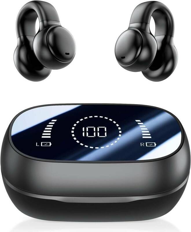 184 ワイヤレスイヤホン Bluetooth イヤホン 塞がない Hi-Fi音質 IPX7防水 50H再生 耳挟み オープンイヤー 残量表示 ノイズキャンセリング