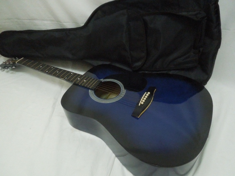 ‡ 0131 Barclay バークレイ アコースティックギター MD-120BLS ブルー系 アコギ 弦楽器 ソフトケース付 音出し未確認 現状品