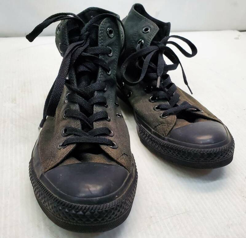 §　B44861　CONVERSE ALLSTAR M3310 ブラックモノクローム コンバーススニーカー ハイカット 27.0cm オールブラック 定番 色褪せ有り