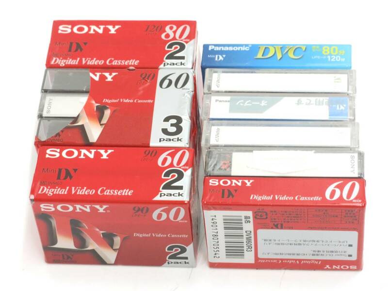 未使用　miniDV　DVC　ビデオテープ　まとめ売り　13巻　SONY/Panasonic/Victor　家電　ムービー　映像機器　記録メディア