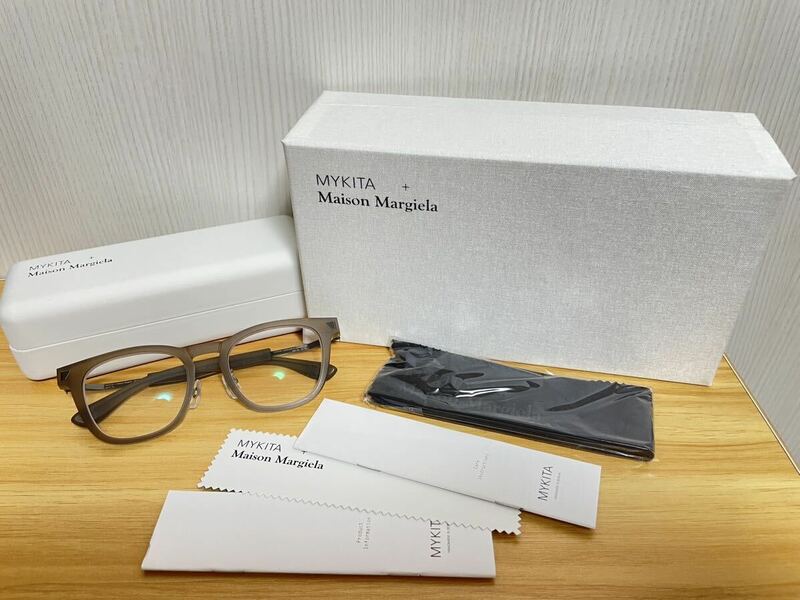 【未使用】MYKITA + Maison Margiela マイキータ メゾンマルジェラ コラボ メガネ サングラス ブラウン系 定価6万 ウェリントン