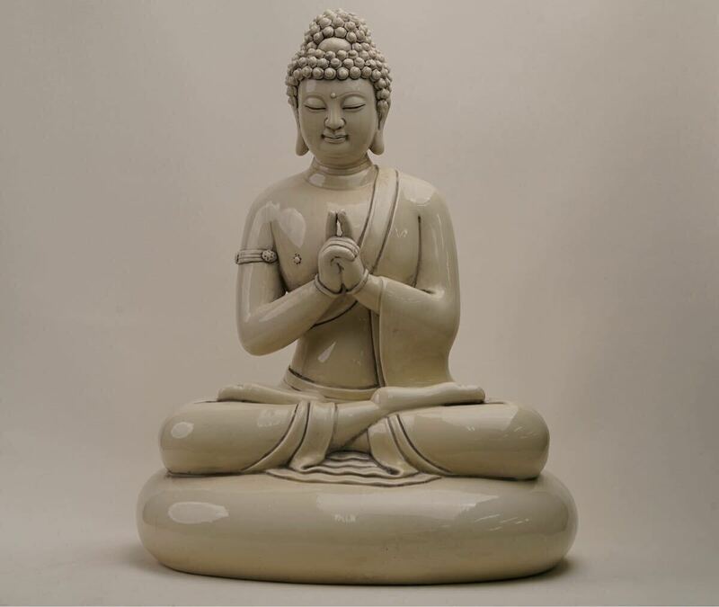 仏教美術 仏像 中国美術 明時代 何朝宗製 徳化窯 如来 白磁 骨董品 唐物 骨董 時代 古玩