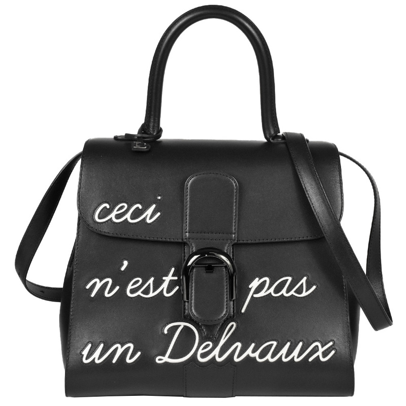 デルヴォー DELVAUX ブリヨン Brillant ルーモア L'Humour MM ハンドバッグ 2WAY ボックスカーフ ブラック ブラック金具 レディース