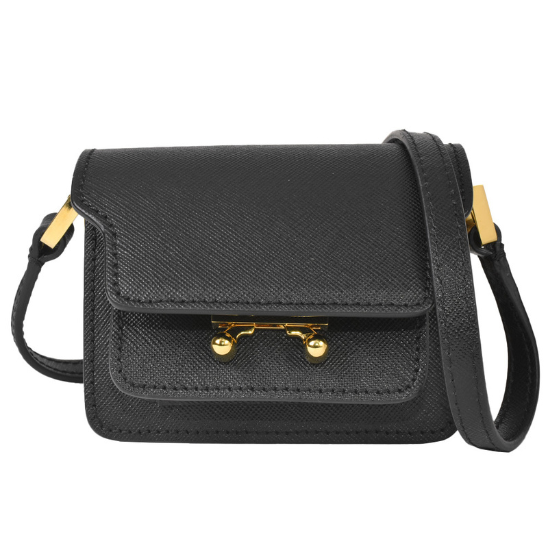 マルニ MARNI TRUNKバッグ ナノ ショルダー トランクバッグ SBMP079NO1 ブラックサフィアーノレザー ゴールド金具 レディース