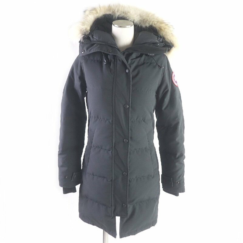 良品□CANADA GOOSE カナダグース 2302JL MACKENZIE PARKA ラクーンファー フーデッド WZIP ダウンコート ブラック S カナダ製 正規品