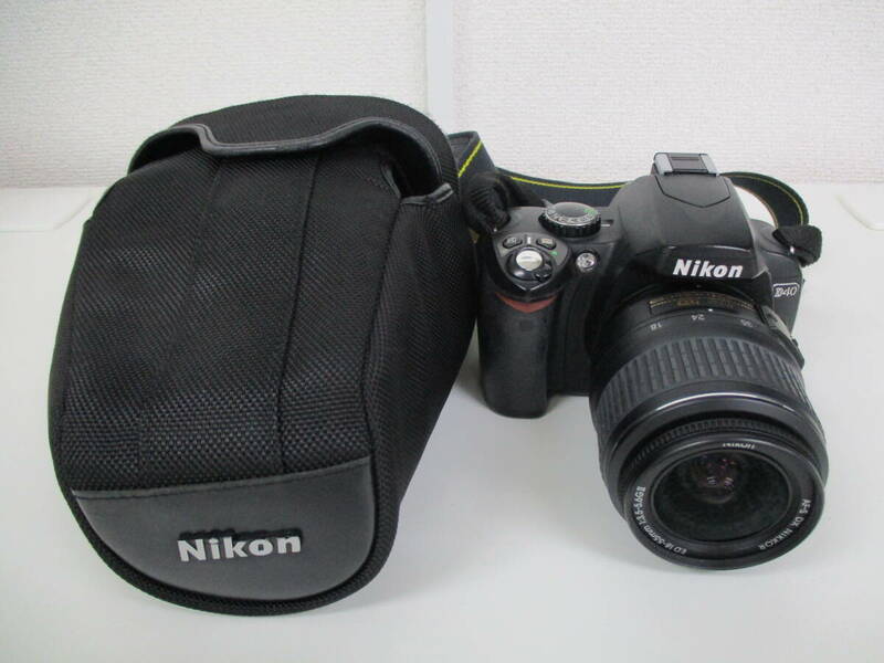 中古 カメラ Nikon ニコン D40 デジタル一眼レフカメラ + レンズ ED 18-55mm 1:3.5-5.6GⅡ ※動作未確認 ／P