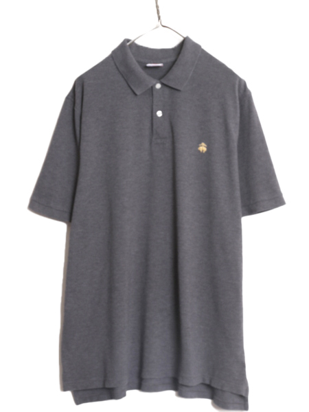 ブルックスブラザーズ 鹿の子 半袖 ポロシャツ メンズ XL Brooks Brothers 半袖シャツ ワンポイント オリジナル フィット 大きいサイズ 灰
