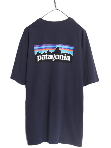 20年製 パタゴニア 両面 プリント 半袖 Tシャツ メンズ XL / 古着 Patagonia アウトドア P6 ボックスロゴ バックプリント 大きいサイズ 紺