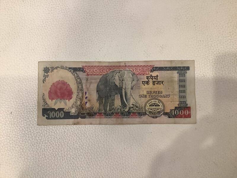 未使用　ネパール　最高額　1000ルピー　紙幣
