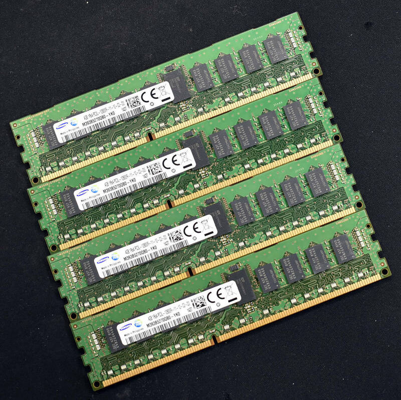16GB (4GB 4枚組) DDR3L PC3L-12800R DDR3L-1600 REG 1Rx4 240pin ECC Registered Samsung サーバー MacPro向け (SA5334 x3s