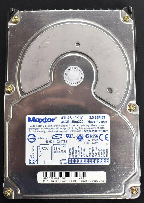 (送料無料) MAXTOR ATLAS 10K Ⅳ 36GB Ultra320 (容量:36GB Ultra320 68pin SCSI UltraWideSCSI) 希少な 68pin モデル (管:ASH4
