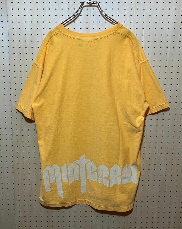 【M】Mint Crew Back Logo Print Tee Shirt Yellowミントクルー バック ロゴ プリント Tシャツ イエロー 黄色 半袖 T200