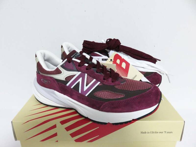 送料無料 定価3.8万 新品 New Balance U990BT6 26 バーガンディ Made in USA ニューバランス M990v6 アメリカ製