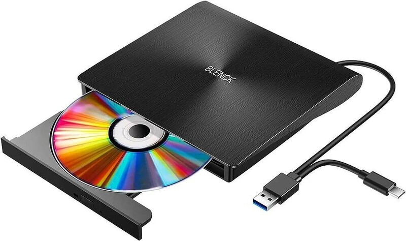 Enhau DVDドライブ 外付け USB3.0 ポータブルドライブ CD/DVDプレイヤー typeC/USBポート