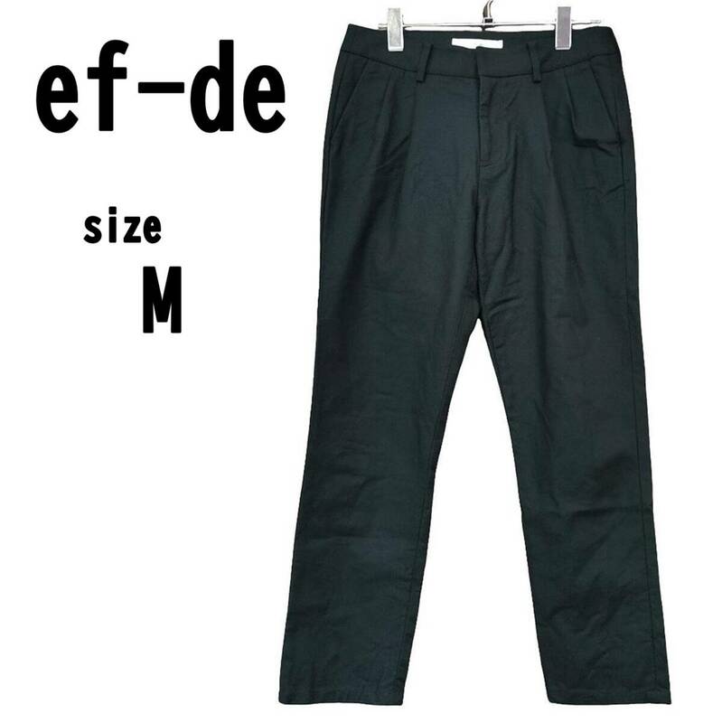 【M(9)】ef-de エフデ レディース パンツ 薄手 ブラック