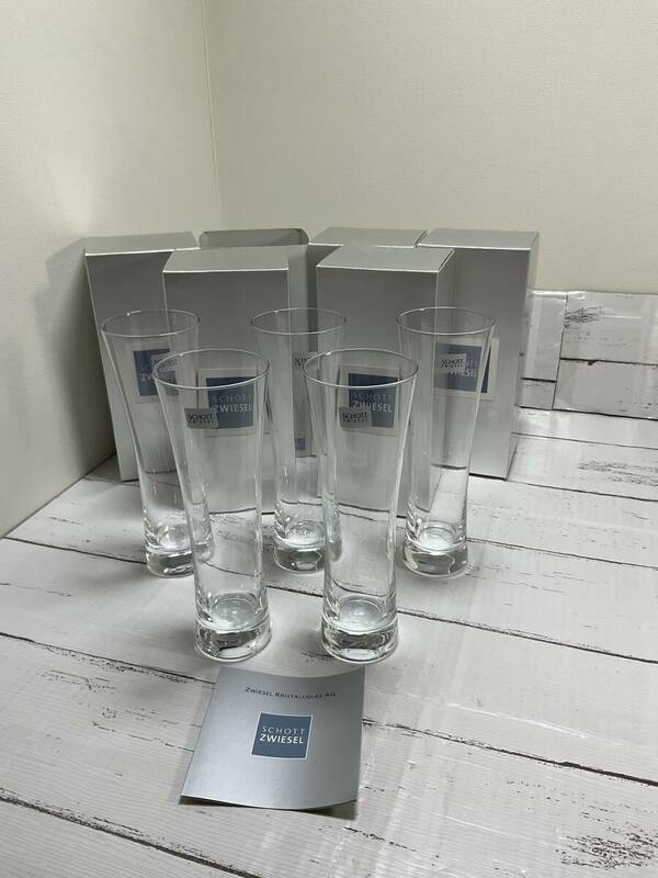 ショットツヴィーゼル　クリスタルガラス　ビアグラスコレクション　ヴァイツェンS　５客セット　