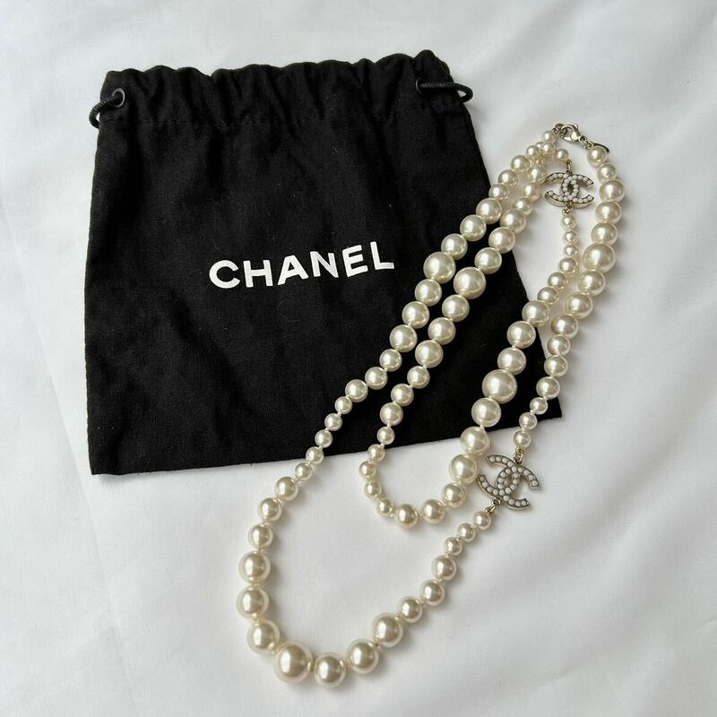 CHANEL シャネル ココマーク フェイクパールネックレス A11Vロングネックレス アクセサリー