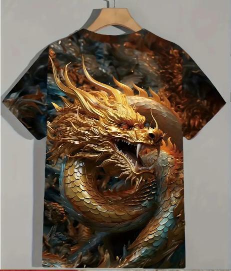 ドラゴン 3D　Tシャツ　US　S（Lサイズ）D