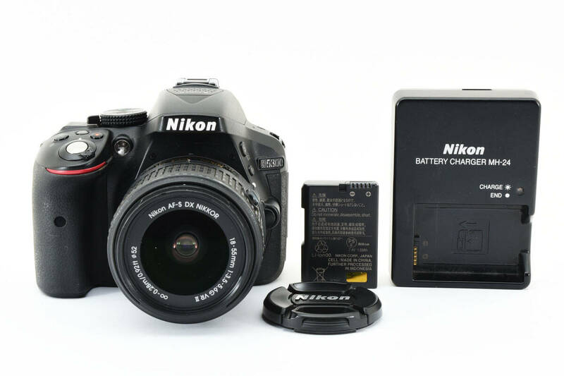 【美品】 Nikon ニコン D5300 デジタル一眼レフカメラ ボディ AF-S DX NIKKOR 18-55mm 1:3.5-5.6G VR II レンズ 【動作確認済み】 #5628