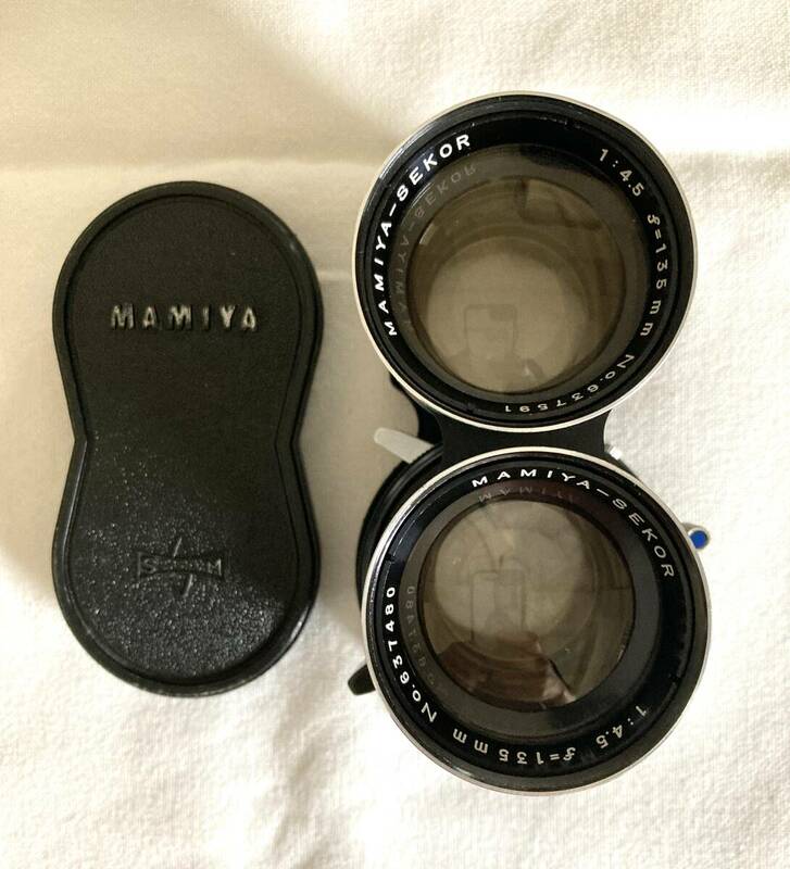 ◆実用品◆ マミヤ MAMIYA SEKOR 135mm F4.5 Blue Dot ブルードット 二眼 中判 フィルムカメラ レンズ C220 C330 動作OK
