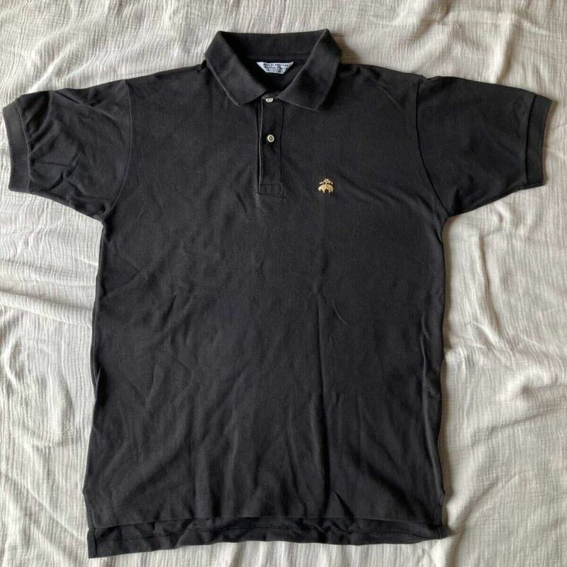 80'sビンテージポロシャツ ブルックブラザース　Lサイズ黒色 USA製。