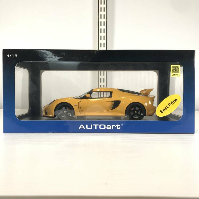 □中古品□ AUTOart オートアート ミニカー 1/18 ロータス エキシージ S イエロー [38558] 開封済み