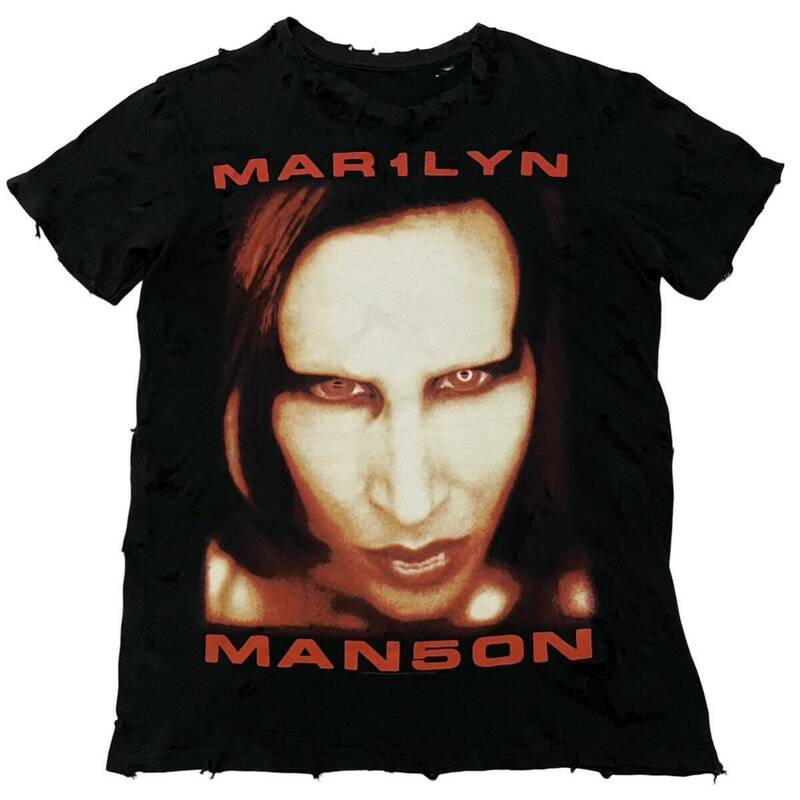 Marilyn Manson マリリン マンソン プリント バンド Tシャツ バンT ロックT Tee 半袖 トップス レギュラー 古着 ビンテージ USED ユーズド