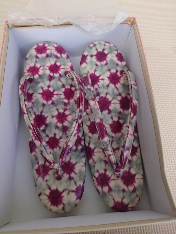 【未使用】草履 和装小物 履物 ぞうり 旭 紫 パープル レトロ コレクション