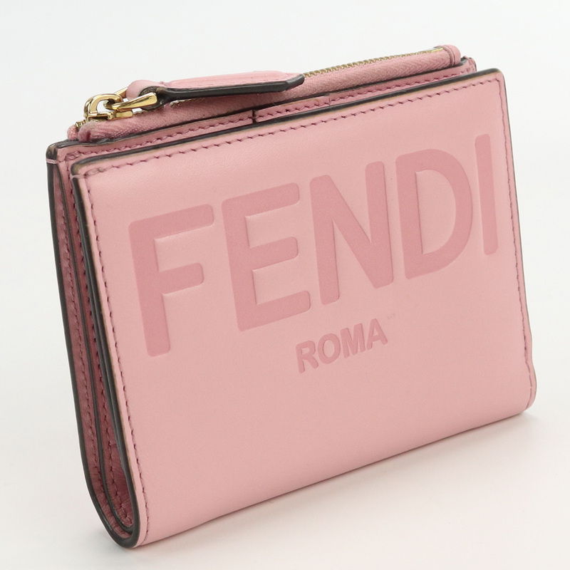 中古良品フェンディFENDI ミディアム ウォレット　ブランド レザー 8M0447 ピンク系　 ランク：A us-2 レディース